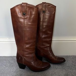 Frye Melissa Tall Boots 7.5 cognac